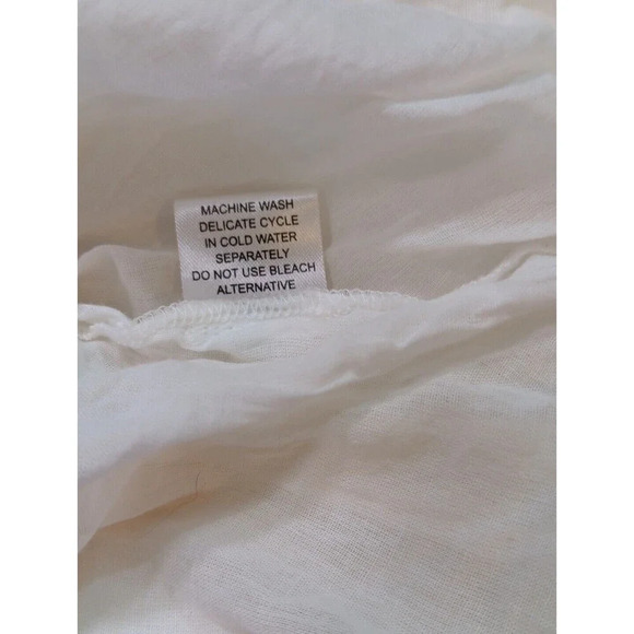 Bindu Boho Sundress Paloma Blue Tassel Tie Lined Tiered small white new - Picture 15 of 16